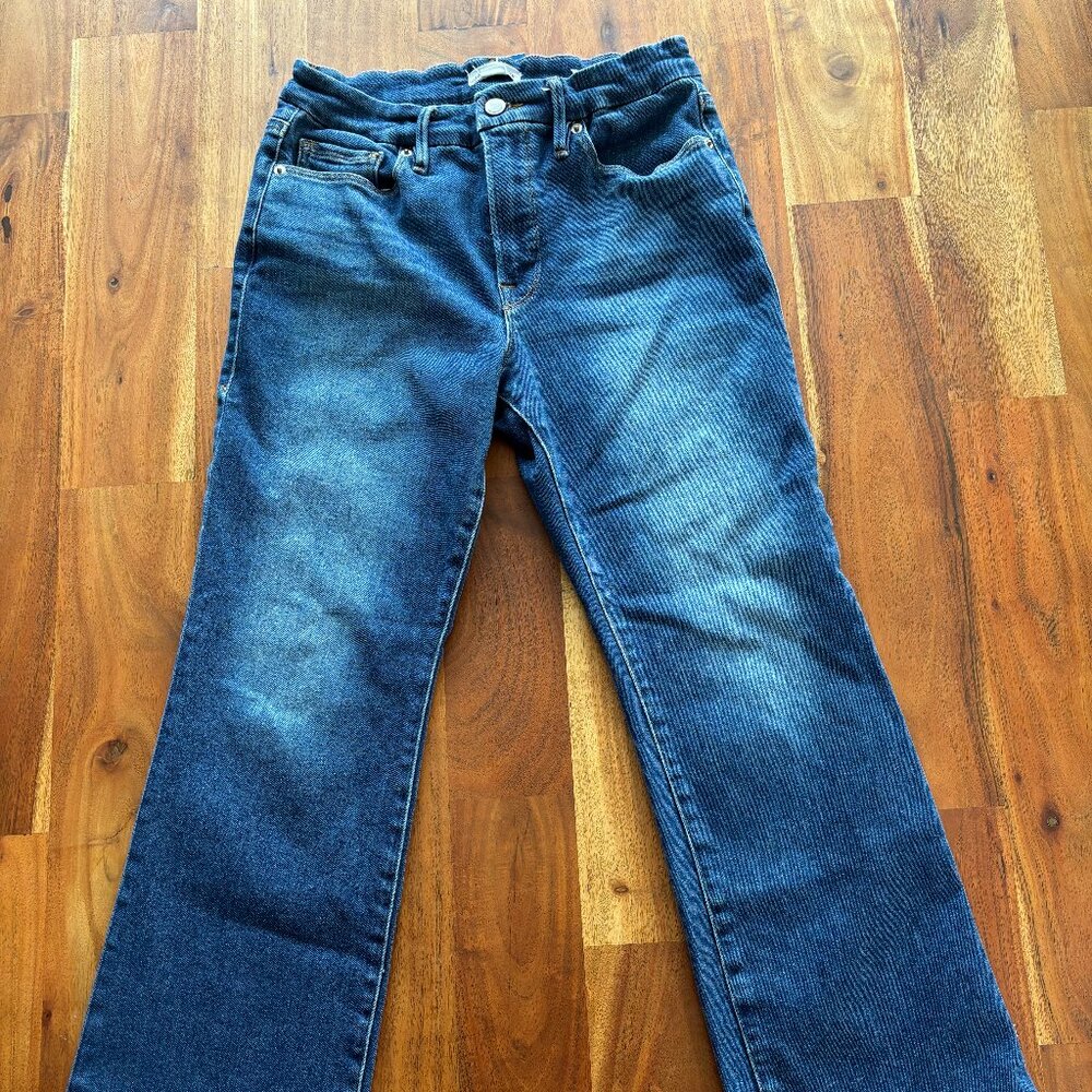 Good American Good Legs Crop Mini Boot Jeans - Size 28 (6)